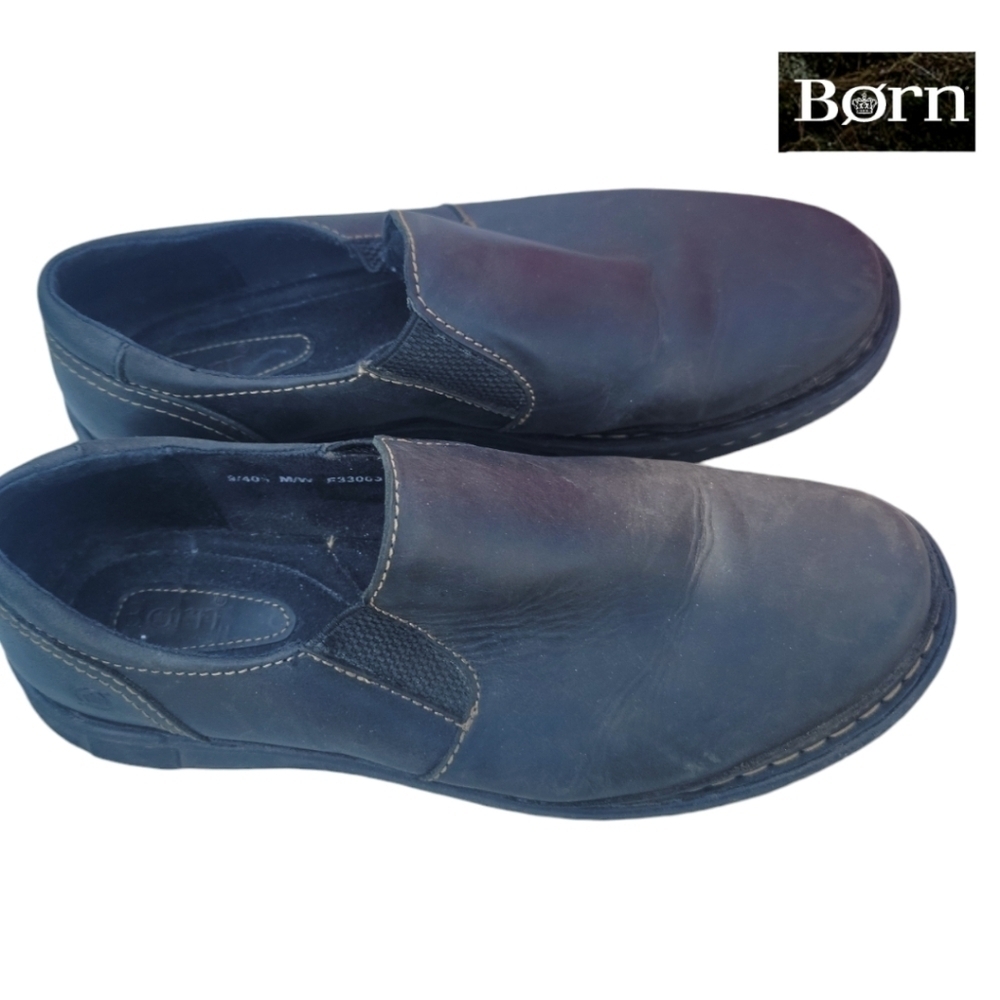 BORN Mayflower Size 9/ 40.5 Leather Slip On Clogs Black - Picture 3 of 9